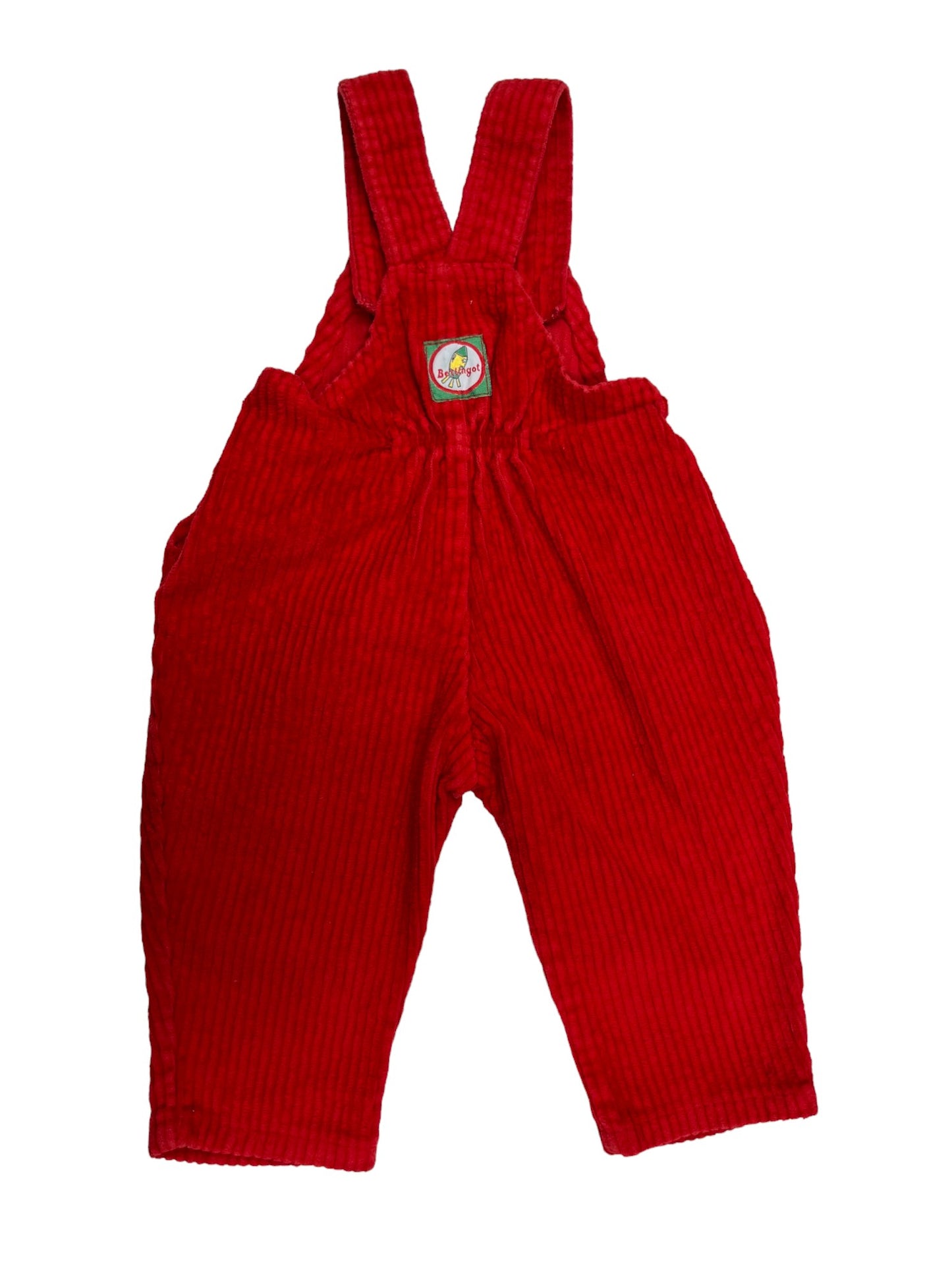 Salopette vintage velours rouge - 6 mois