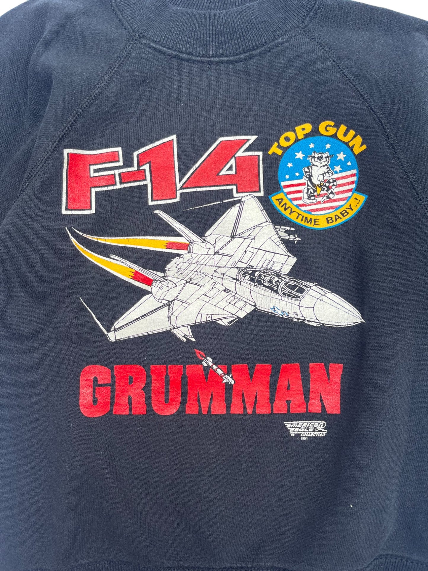 Sweat 90's noir avion de chasse - 6 ans