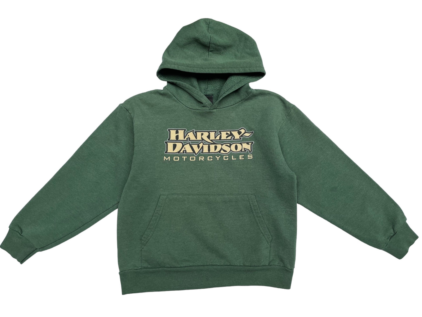 Sweat 90's vert à capuche Harley Davidson - 8 ans