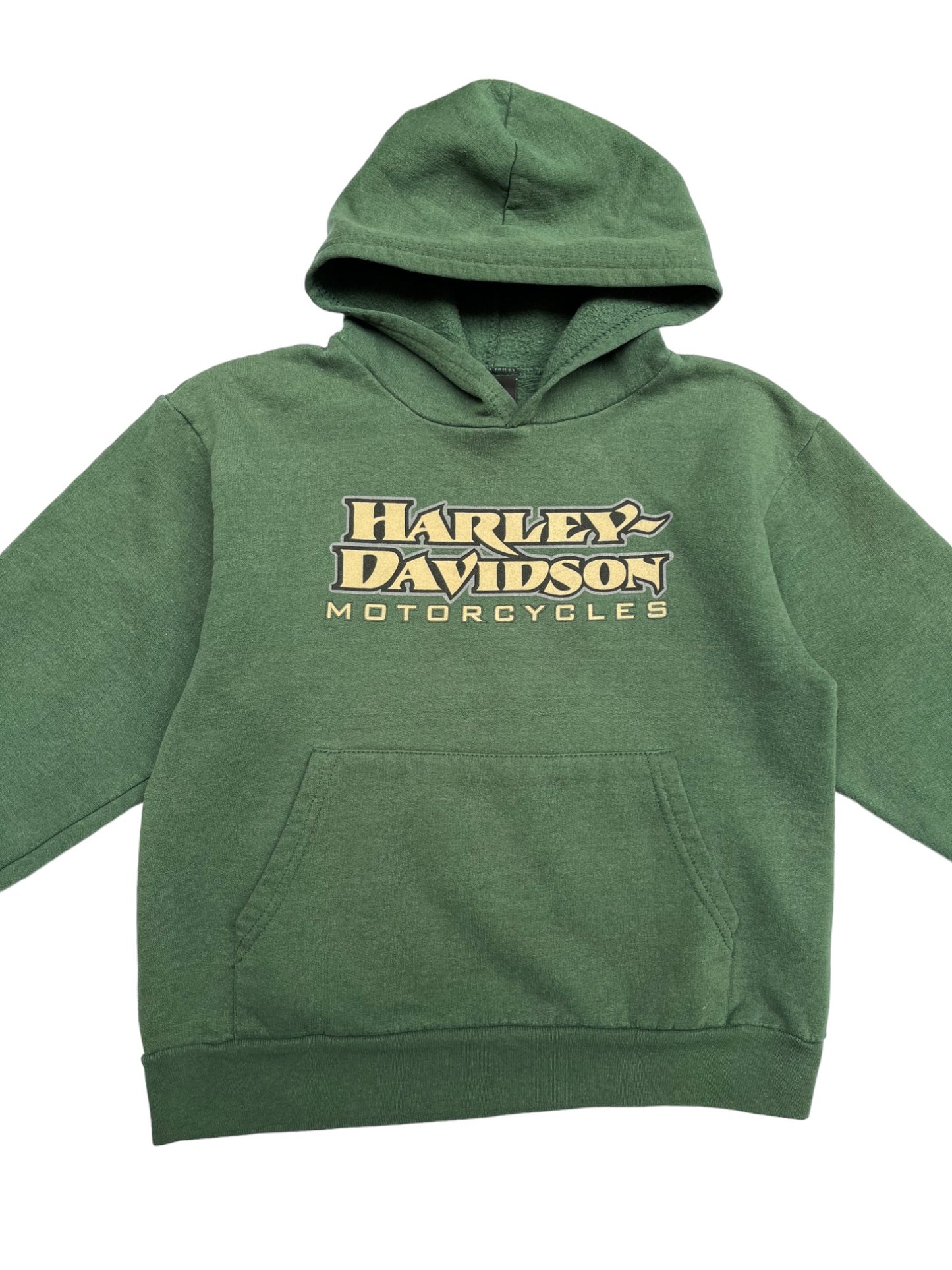 Sweat 90's vert à capuche Harley Davidson - 8 ans