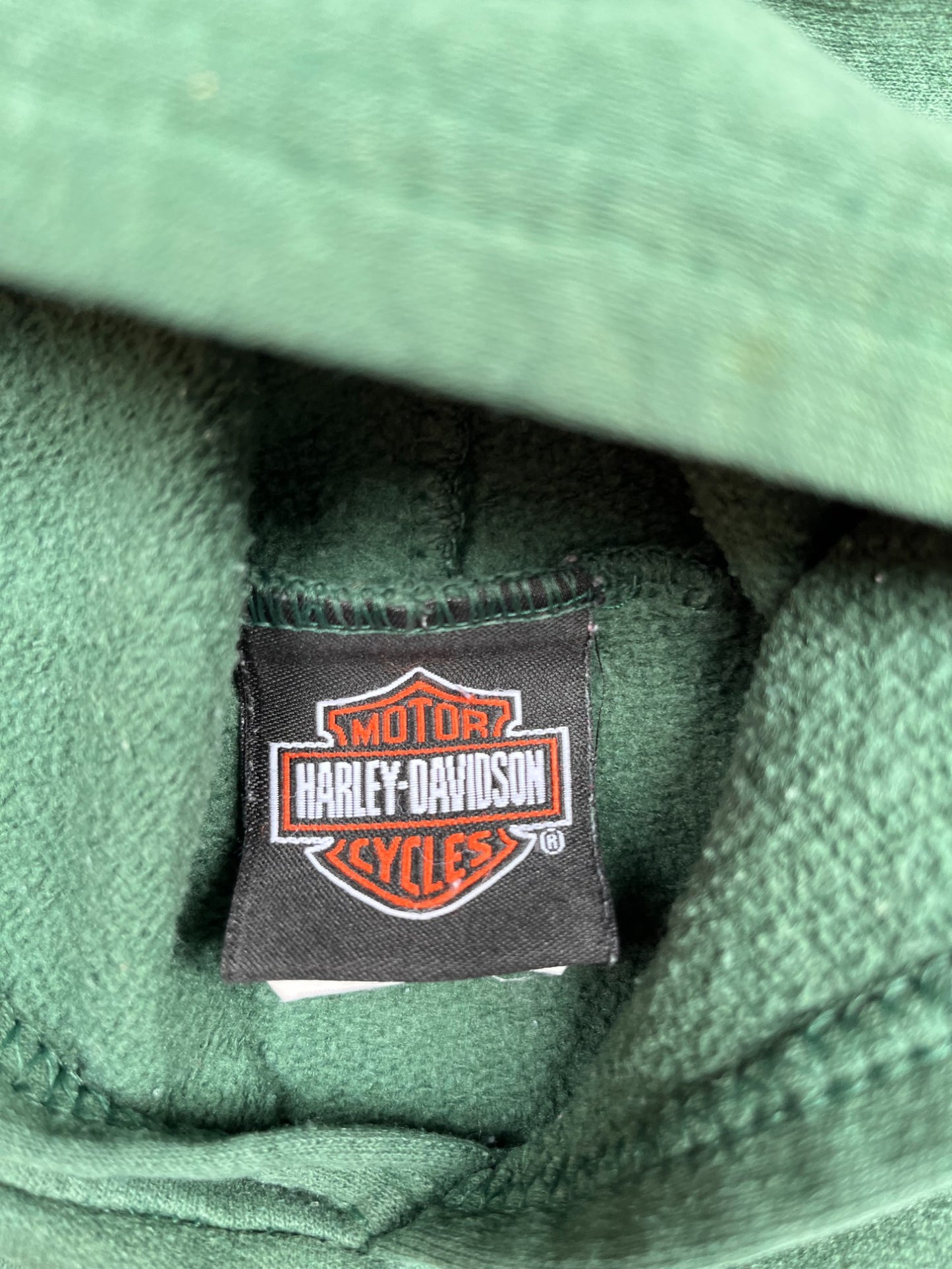 Sweat 90's vert à capuche Harley Davidson - 8 ans