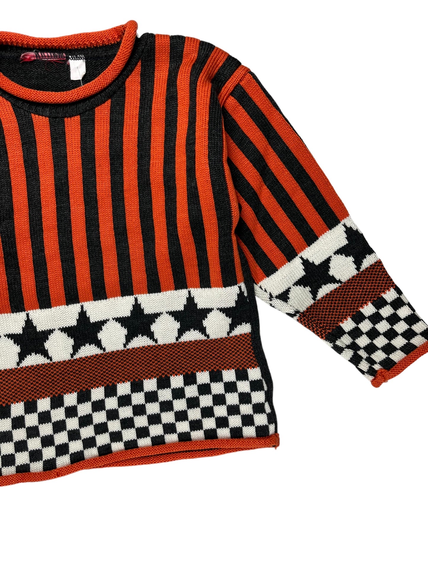 Pull vintage rouge et noir - 8 ans