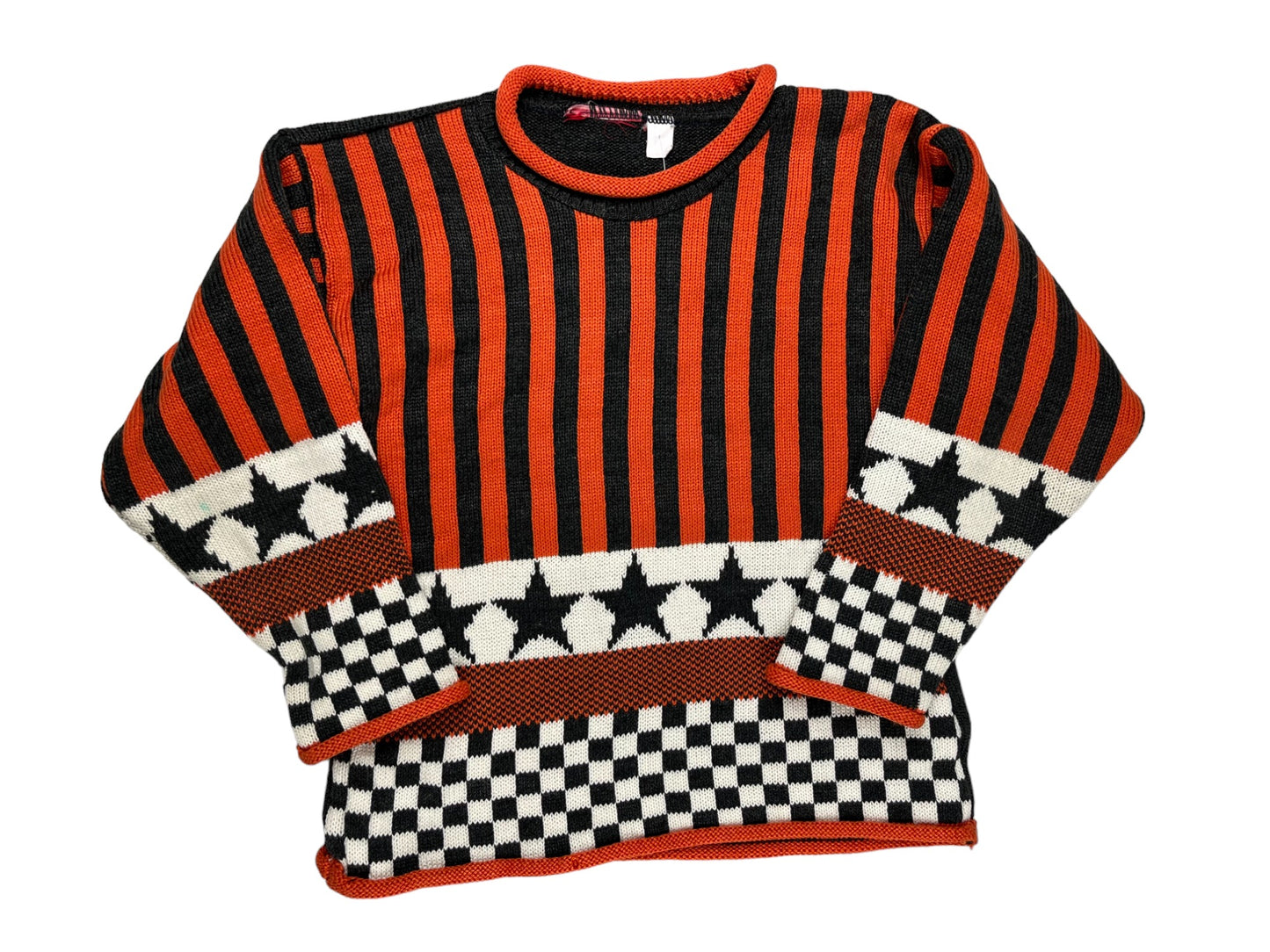 Pull vintage rouge et noir - 8 ans