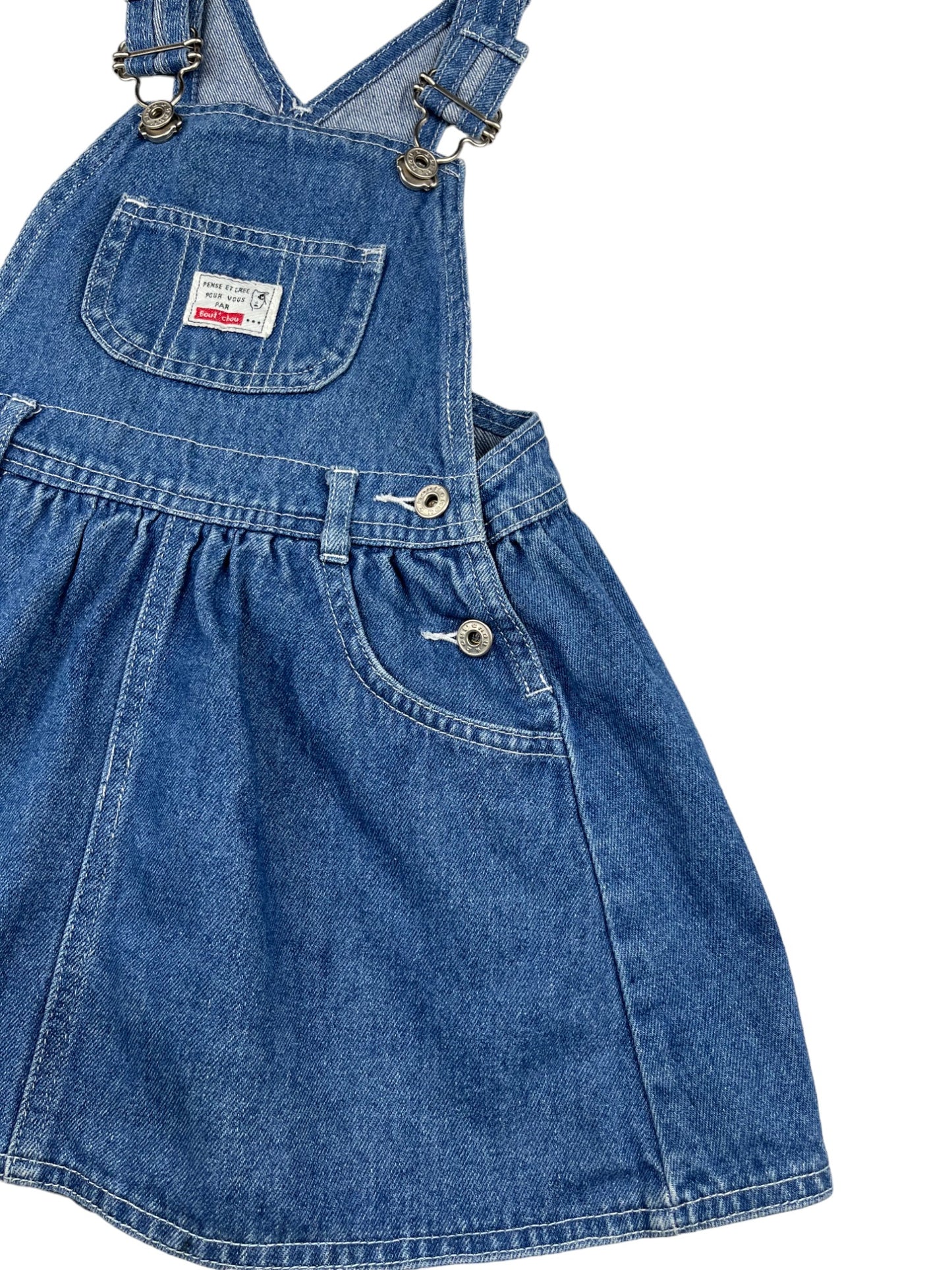 Salopette-robe en jean vintage - 3 ans