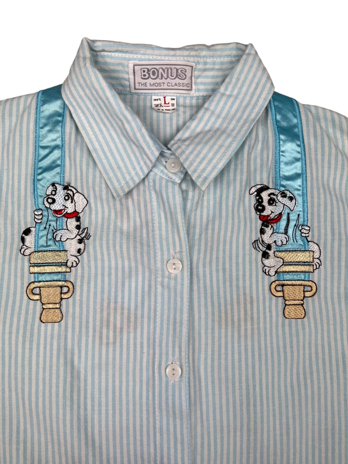 Chemise vintage bleu dalmatien - 8 ans