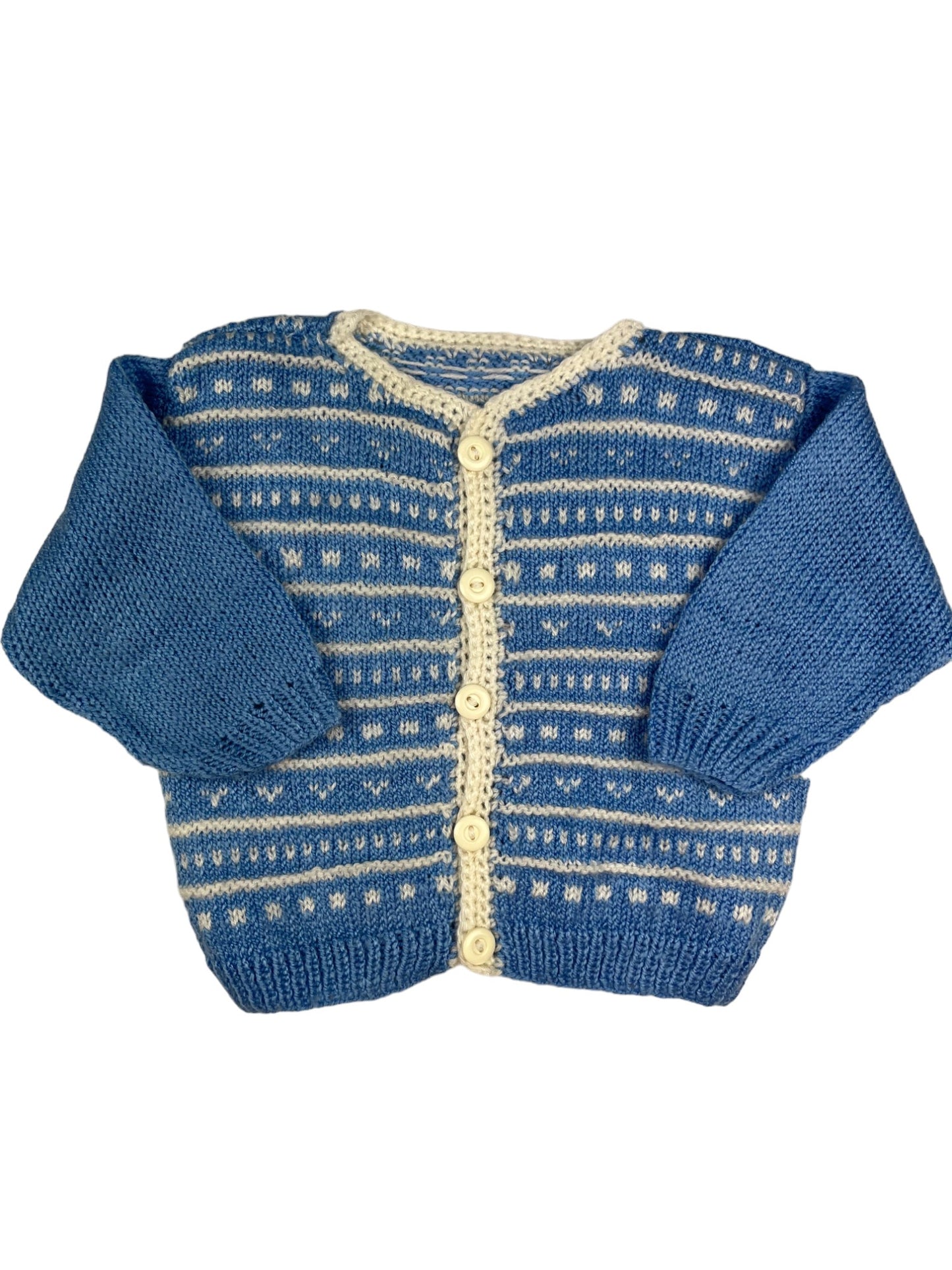 Gilet bleu tricoté-main - 18 mois