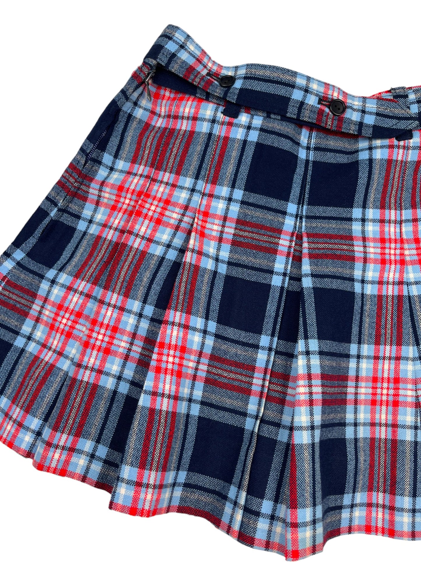 Jupe vintage tartan bleue - 10 ans