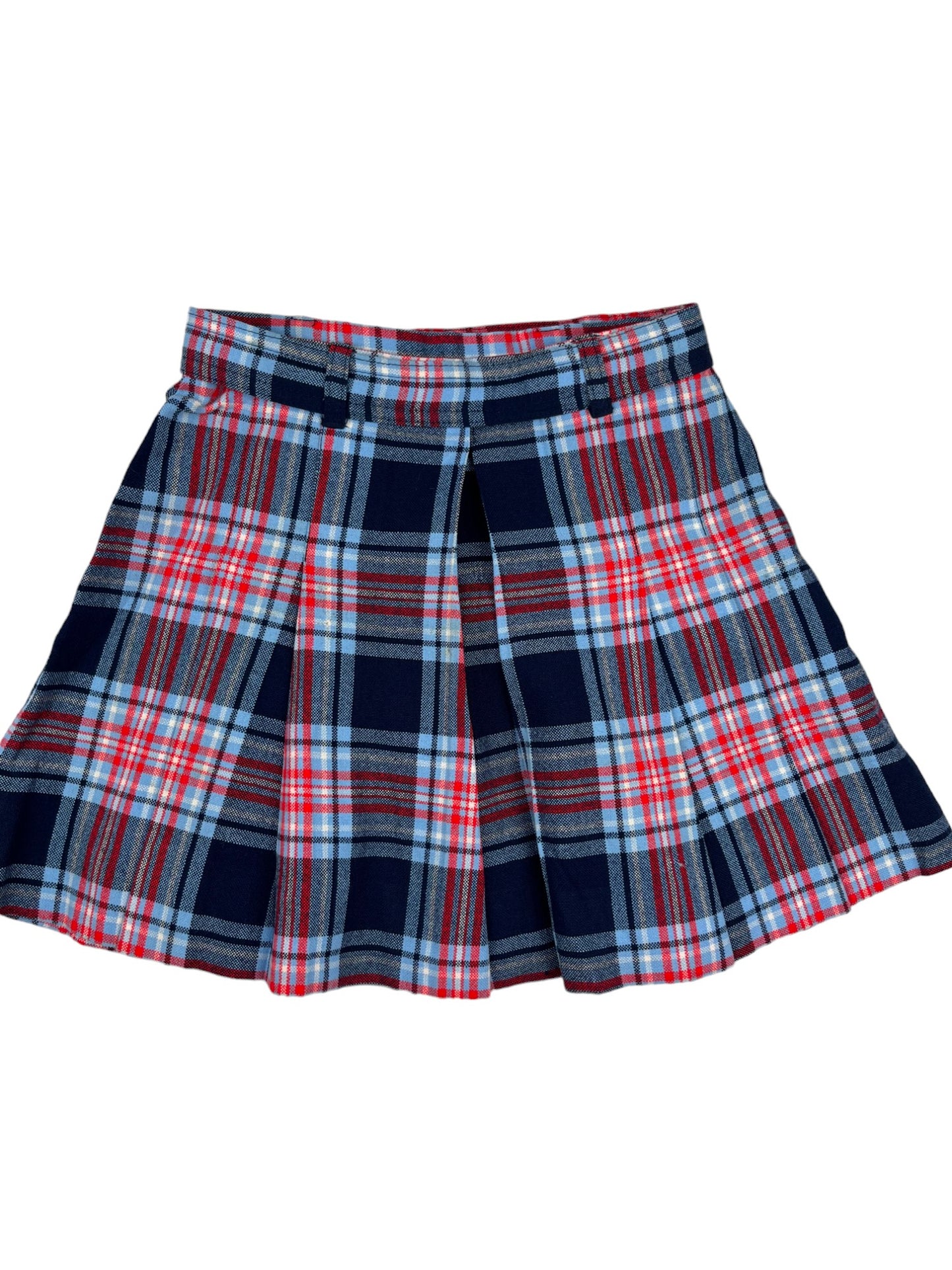 Jupe vintage tartan bleue - 10 ans