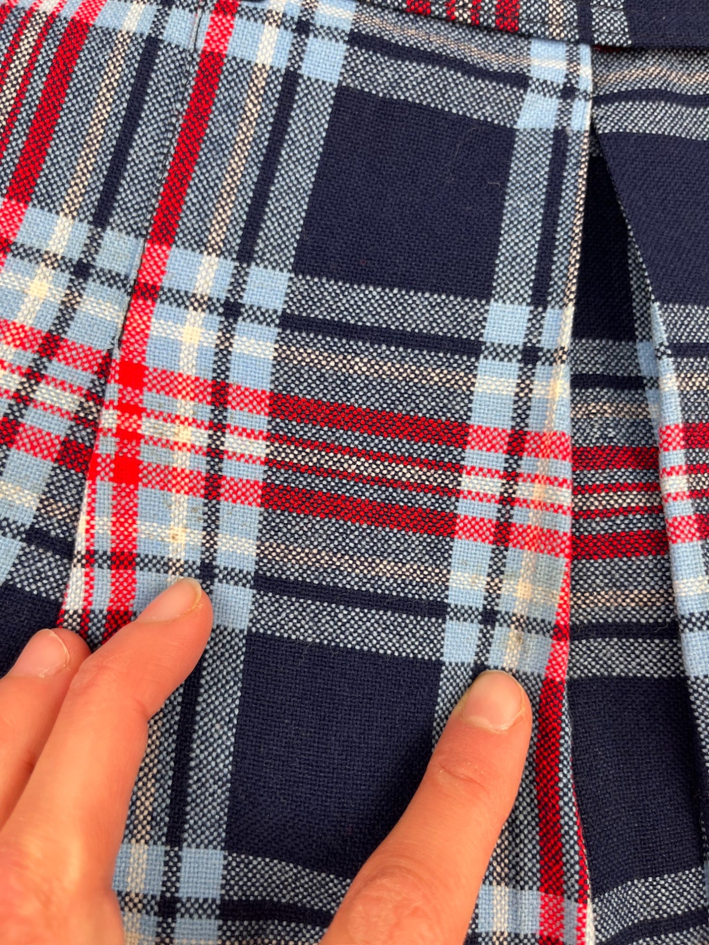 Jupe vintage tartan bleue - 10 ans