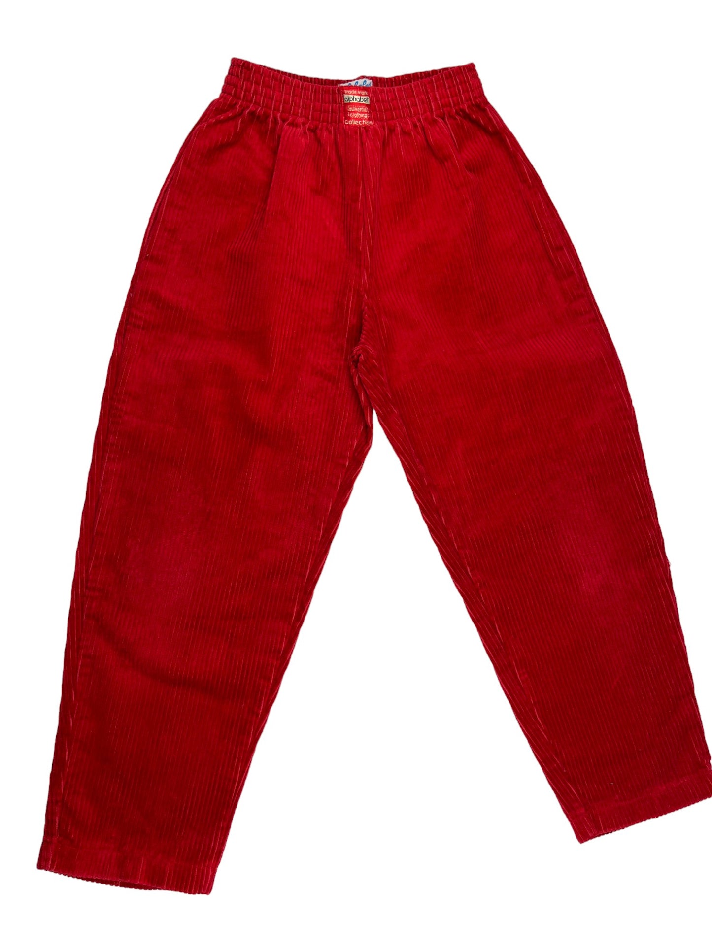 Pantalon vintage velours côtelé rouge - 8 ans