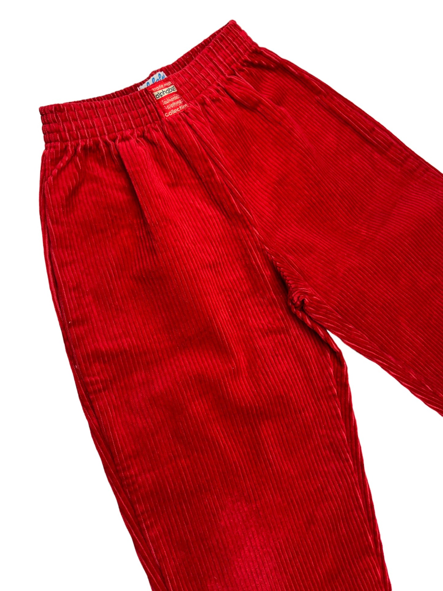 Pantalon vintage velours côtelé rouge - 8 ans