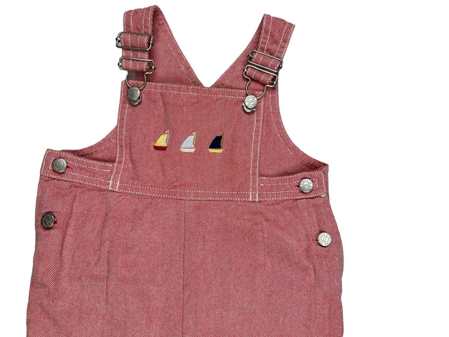 Salopette denim rouge - 6 mois