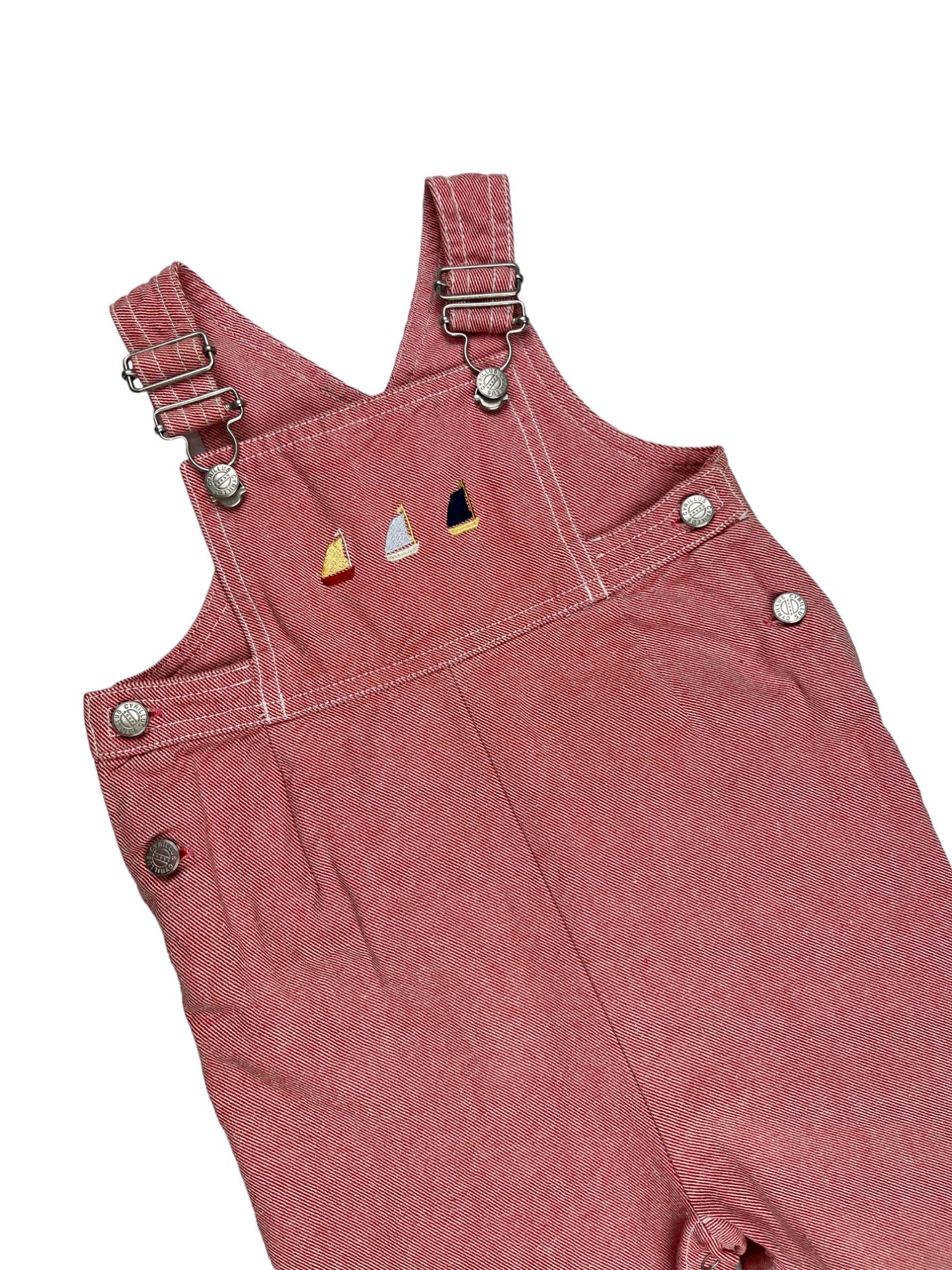 Salopette denim rouge - 6 mois