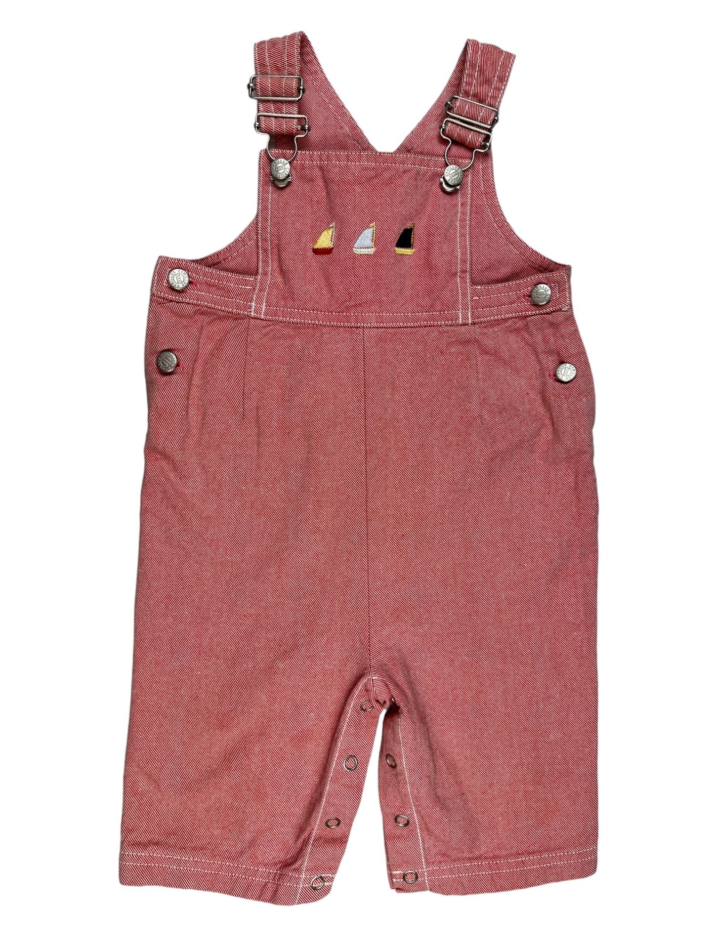 Salopette denim rouge - 6 mois