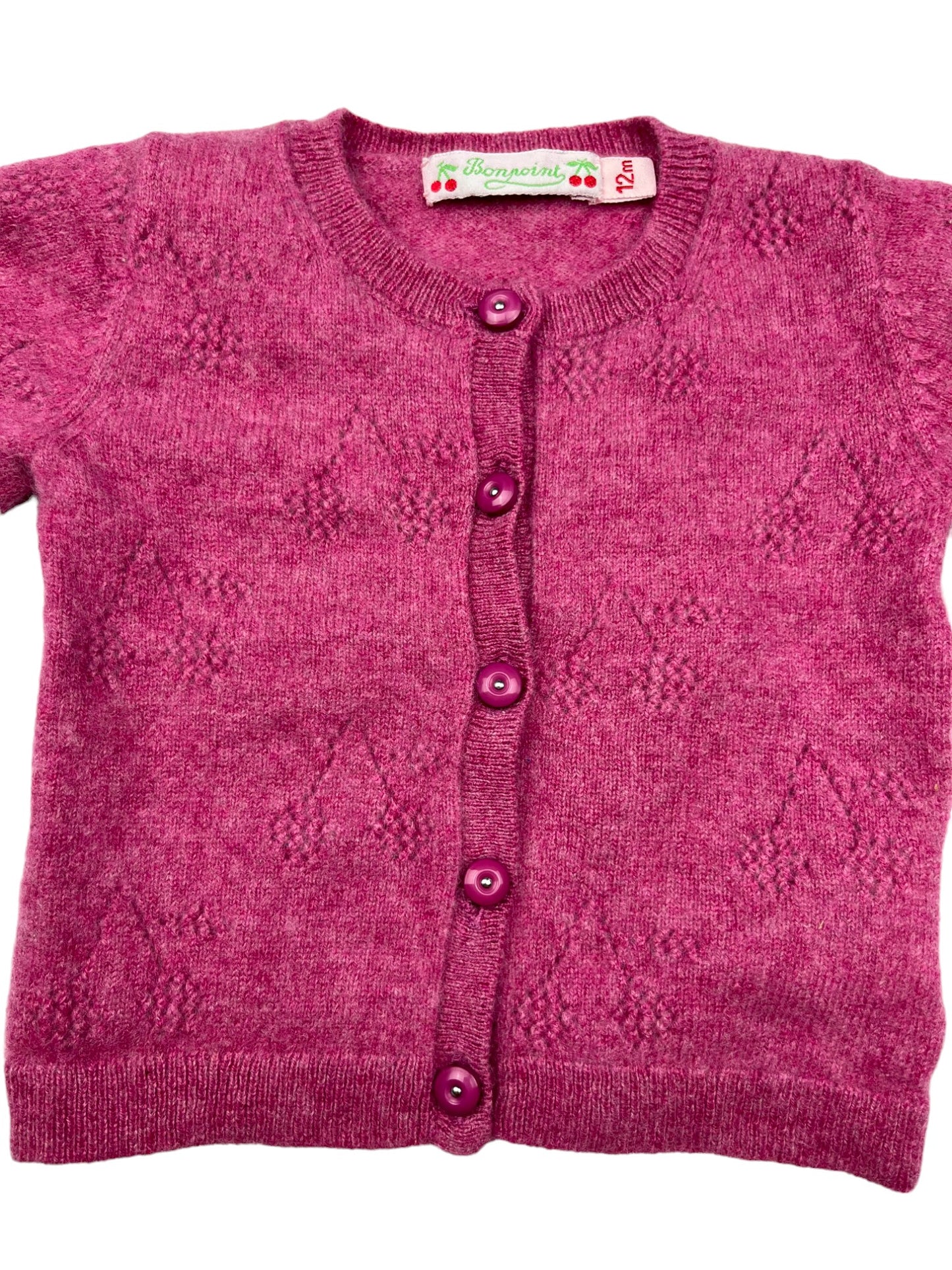 Gilet Bonpoint cachemire rose - 1 an