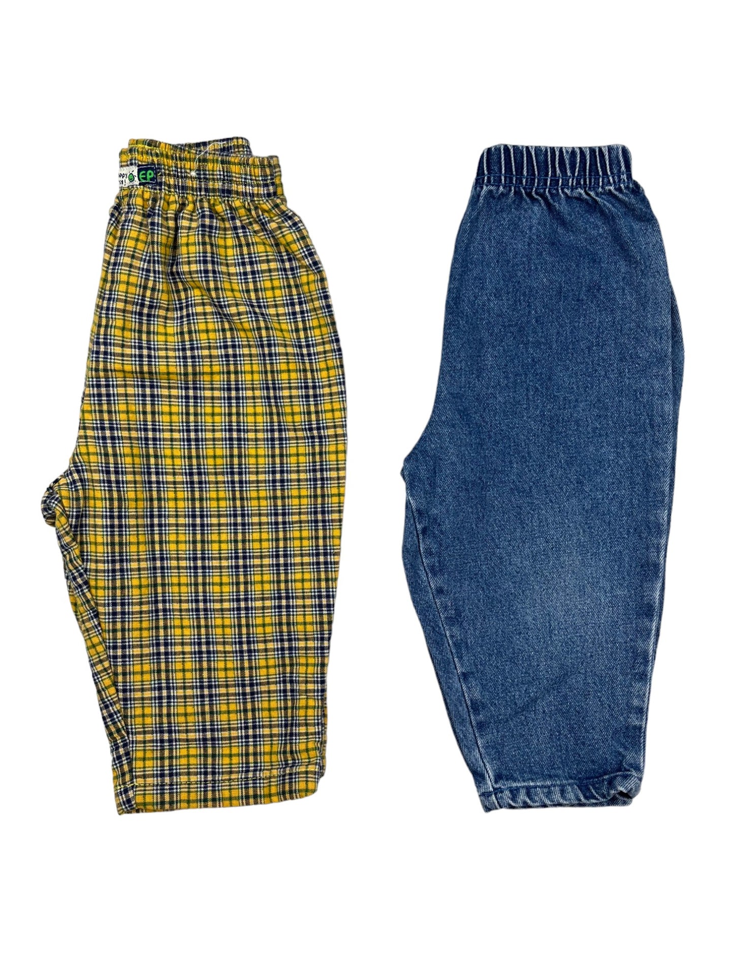 Pantalon vintage tartan jaune - 1 an