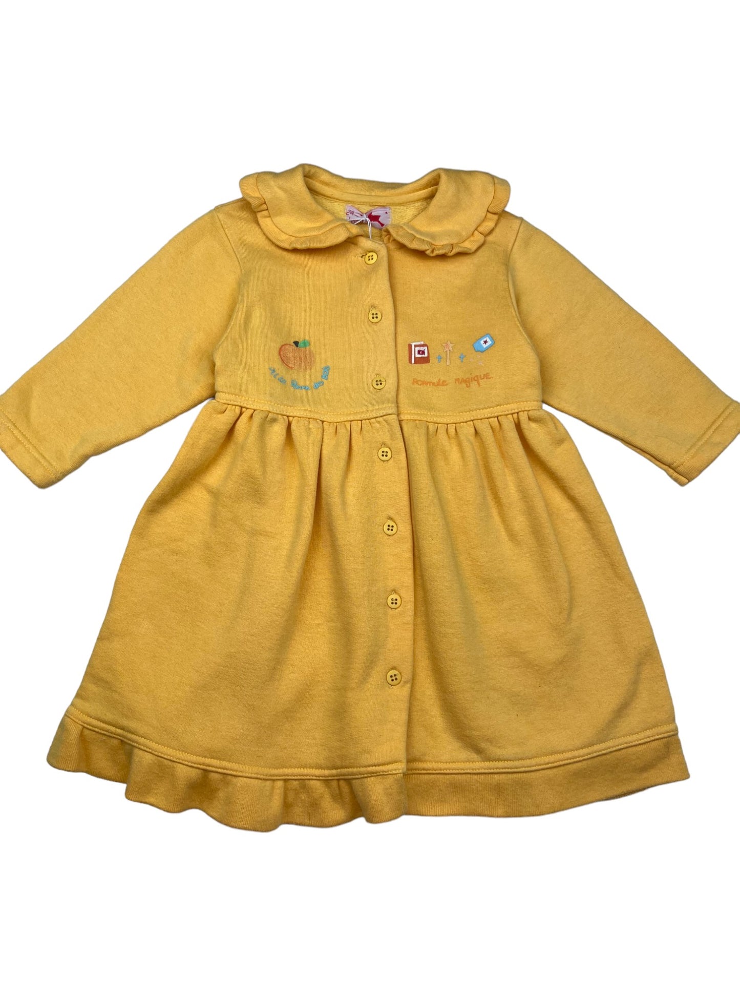 Robe vintage jaune - 2 ans