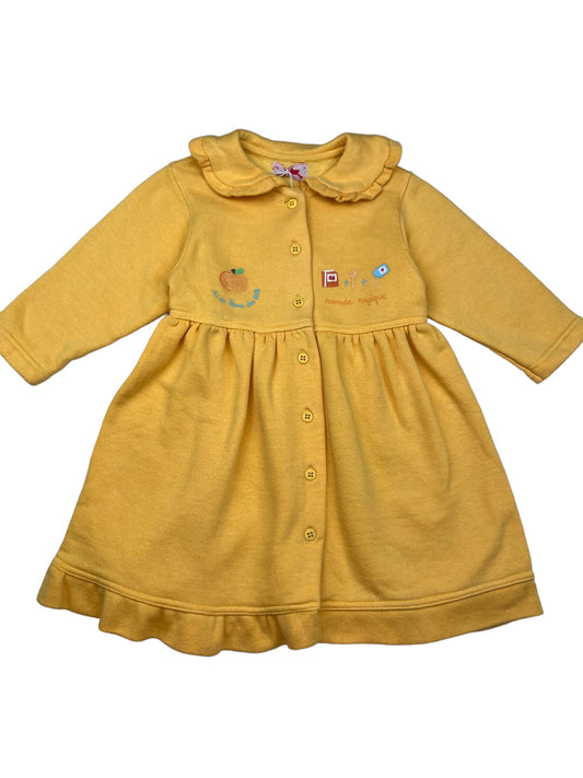 Robe vintage jaune - 2 ans