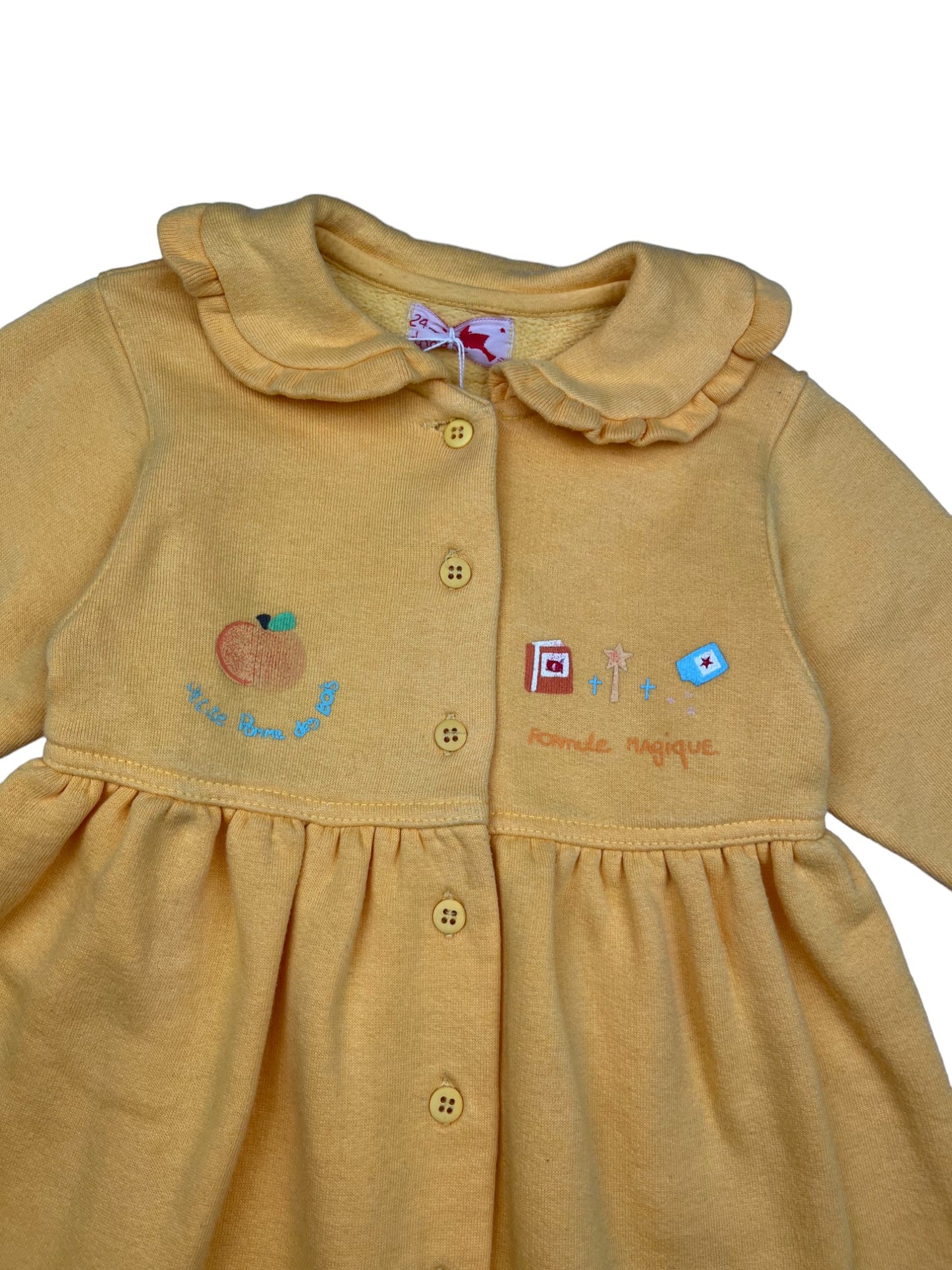 Robe vintage jaune - 2 ans