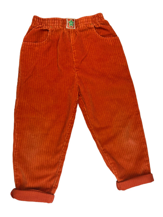 Pantalon vintage velours côtelé orange - 5 ans