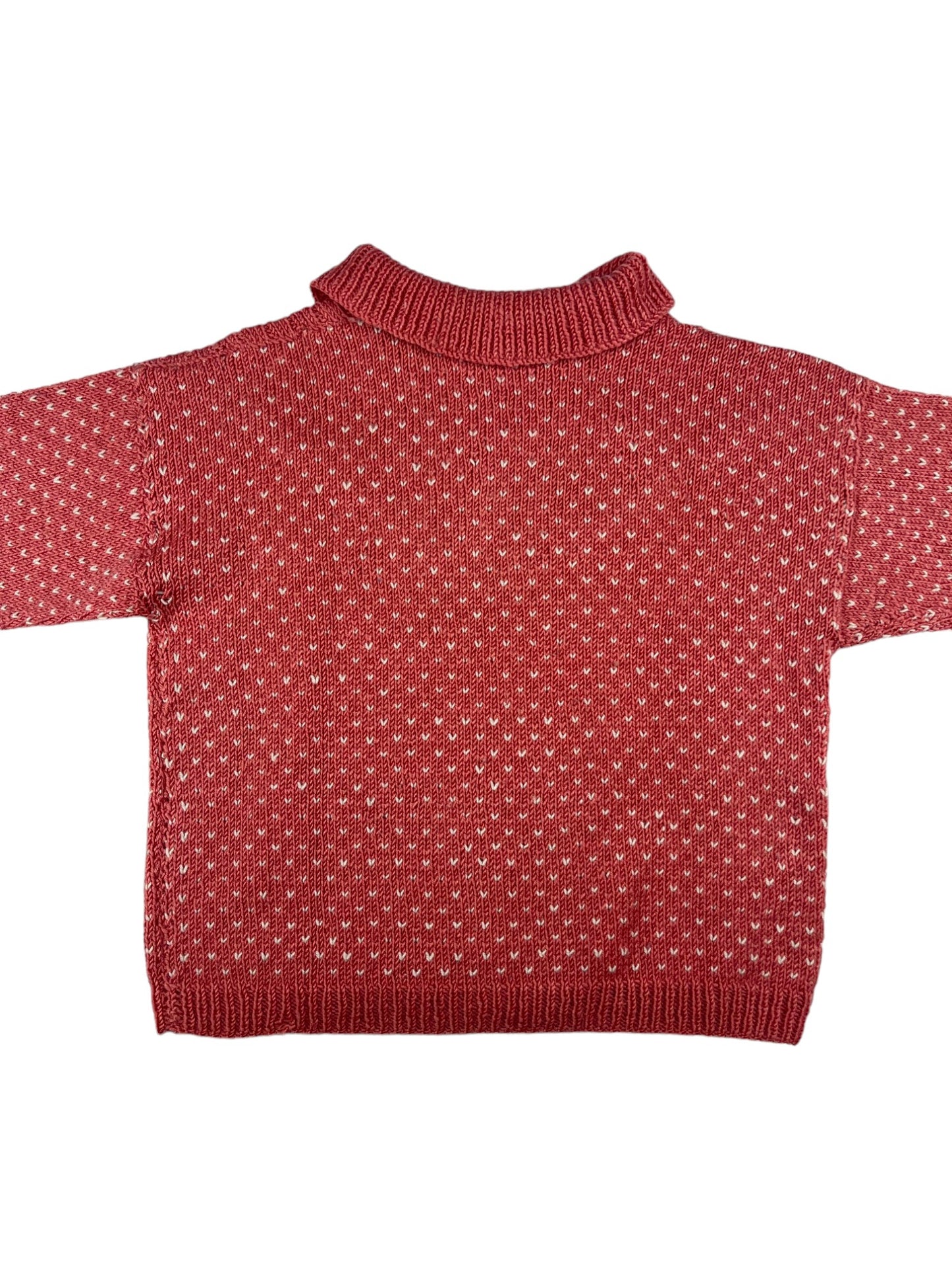 Pull rose tricoté-main - 4 ans