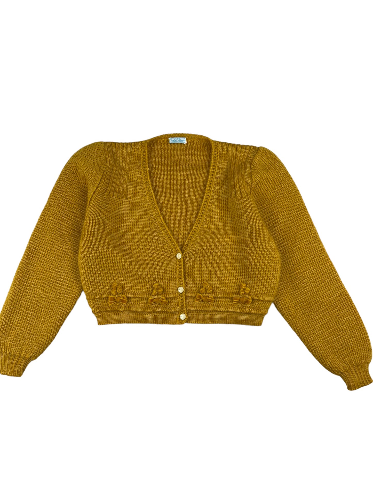 Gilet court jaune ocre vintage - 6 ans