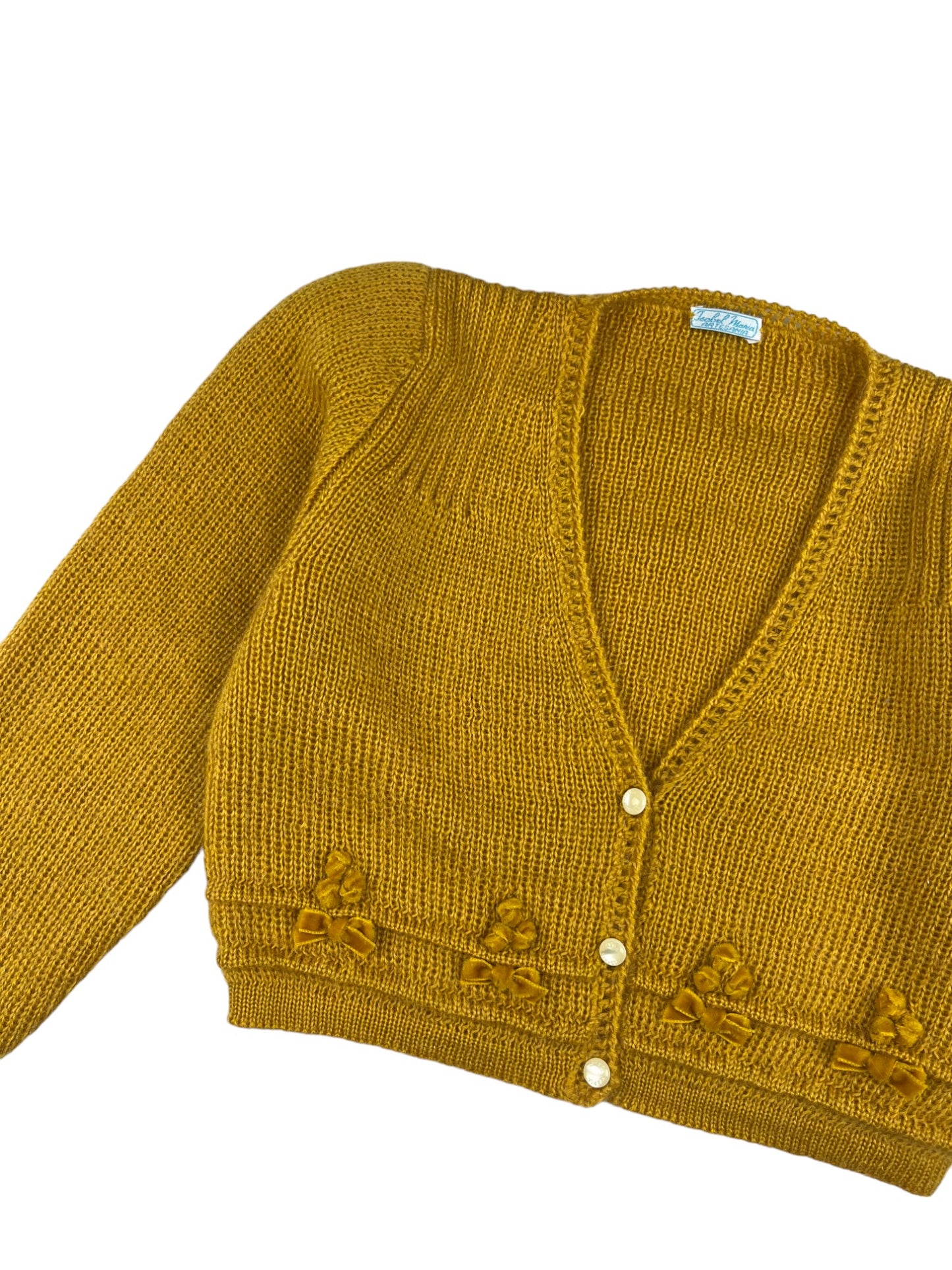 Gilet court jaune ocre vintage - 6 ans