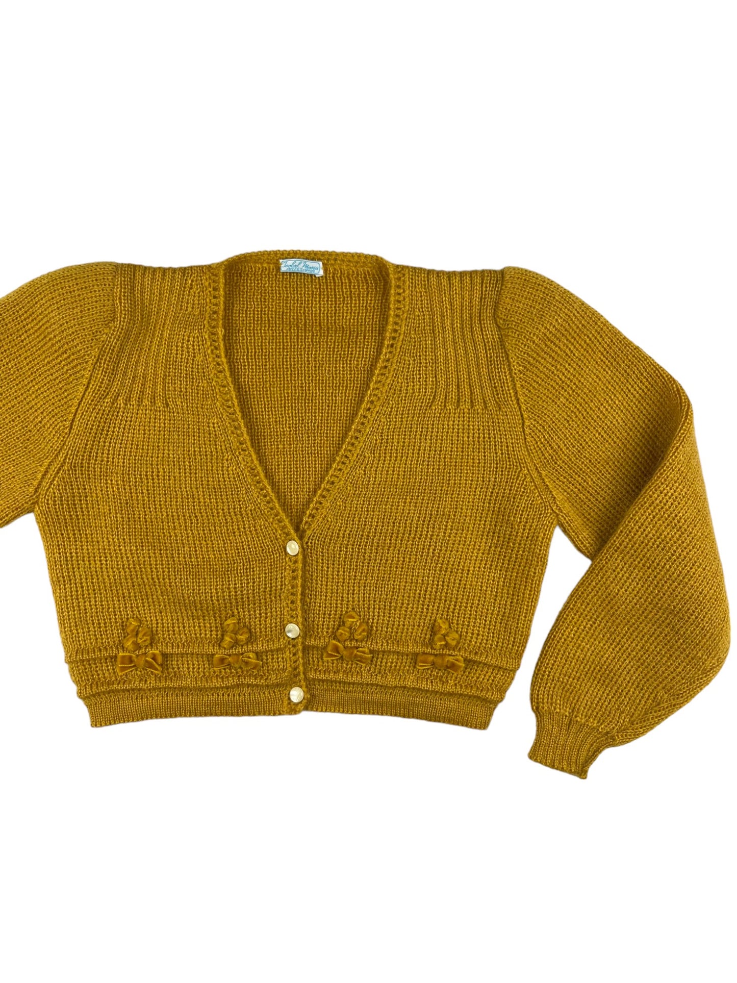 Gilet court jaune ocre vintage - 6 ans