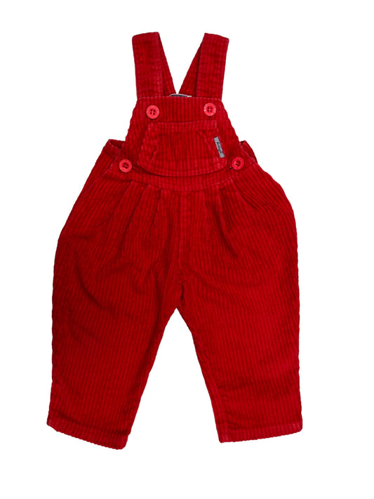 Salopette vintage velours rouge - 6 mois