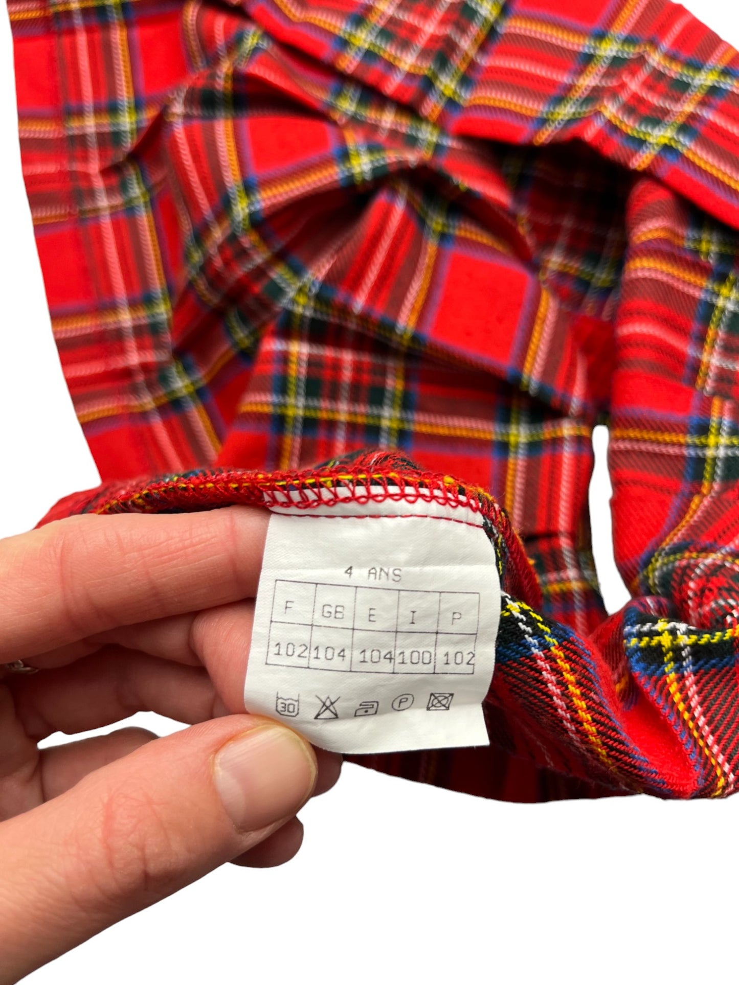 Jupe plissée tartan vintage - 4 ans