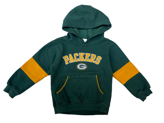 Sweat 90's vert à capuche Packers - 4/5 ans