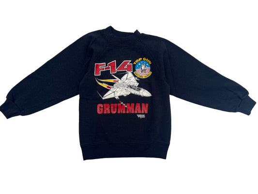 Sweat 90's noir avion de chasse - 6 ans