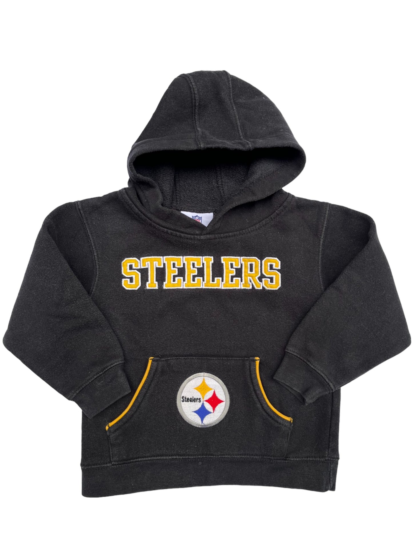 Sweat 90's noir à capuche Steelers - 4 ans