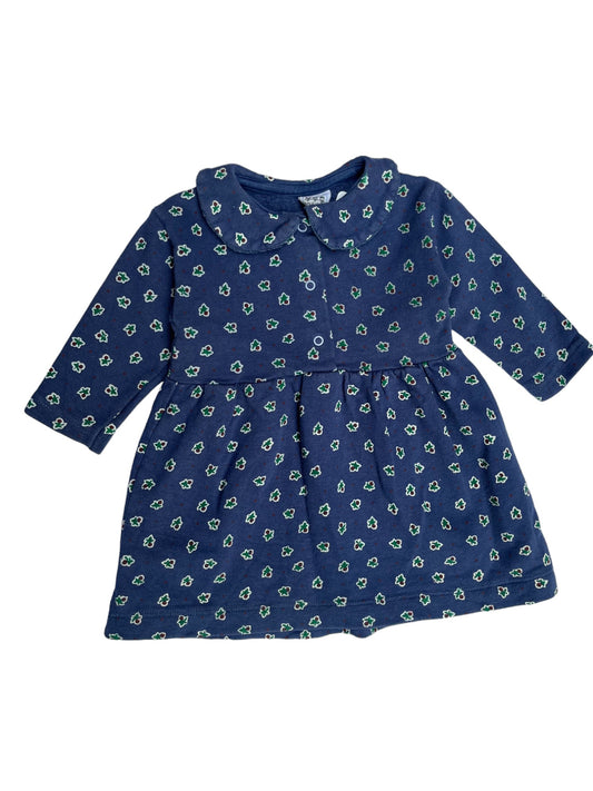 Robe manches longues bleue - 1 an