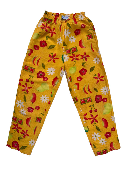 Pantalon en coton fruits et fleurs - 8 ans